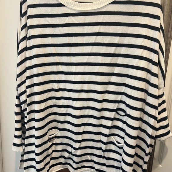 Mersea navy and white striped sweater - Picture 1 of 3